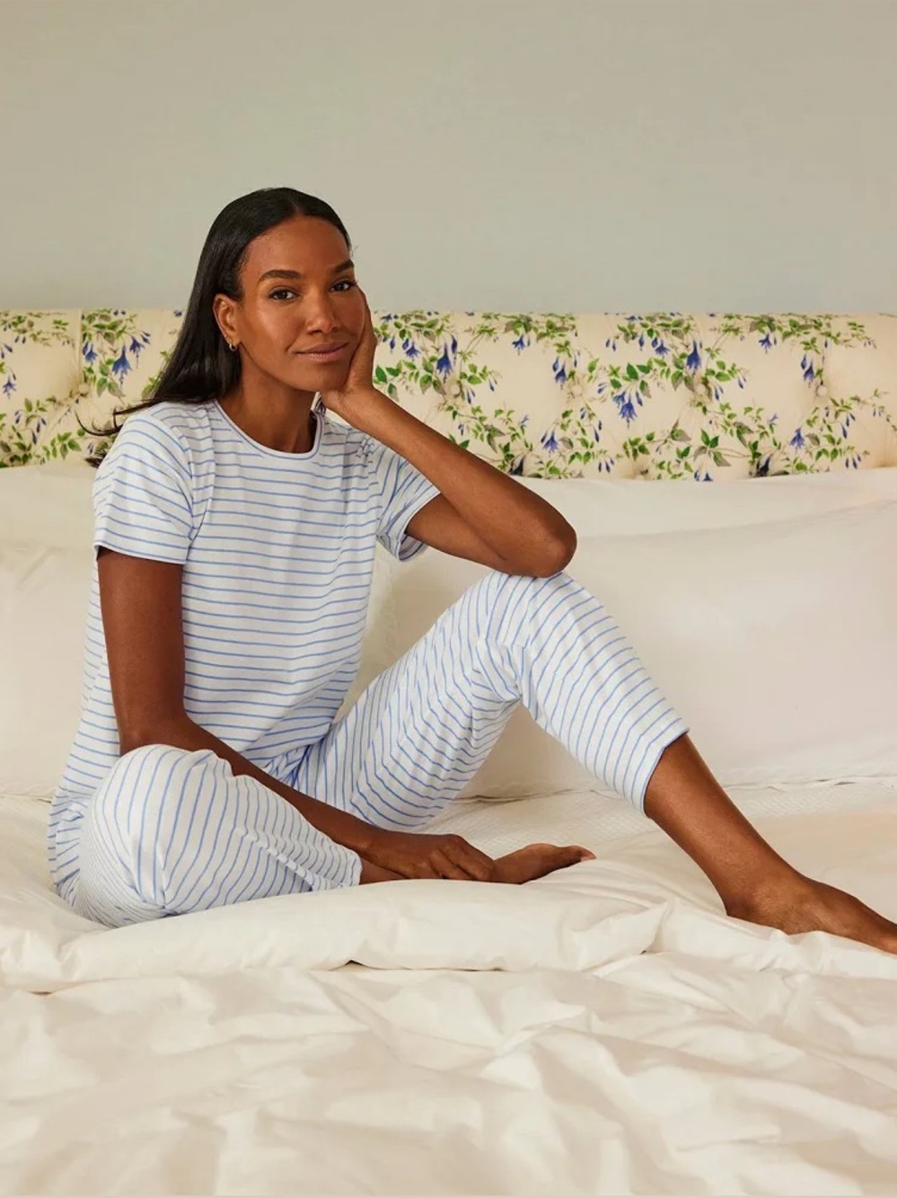 Lake Pima Crew Short-Long Set in Baltic Blue Small